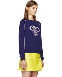 Женский фиолетовый свитер с круглым вырезом от Emilio Pucci