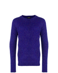 Мужской фиолетовый свитер с круглым вырезом от Roberto Collina