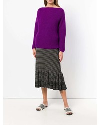 Женский фиолетовый свитер с круглым вырезом от Forte Forte