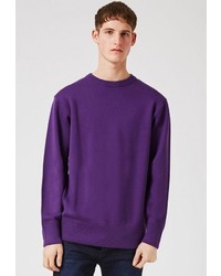 Мужской фиолетовый свитер с круглым вырезом от Topman