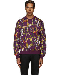 Мужской фиолетовый свитер с круглым вырезом от Versace
