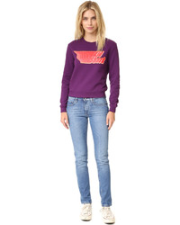 Женский фиолетовый свитер с принтом от Carven