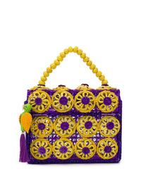 Фиолетовый соломенный клатч от Mercedes Salazar