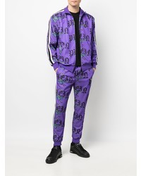 Мужской фиолетовый спортивный костюм от Philipp Plein