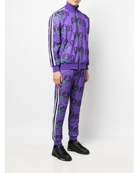 Мужской фиолетовый спортивный костюм от Philipp Plein