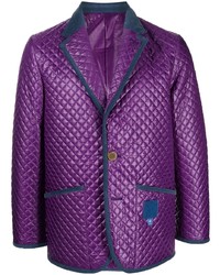 Мужской фиолетовый стеганый пиджак от Fumito Ganryu