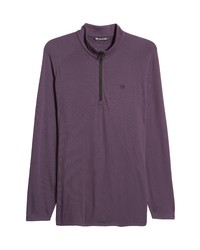 Фиолетовый флисовый свитер с воротником на молнии