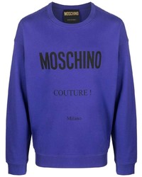 Мужской фиолетовый флисовый свитшот с принтом от Moschino