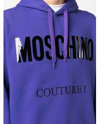 Мужской фиолетовый худи с принтом от Moschino