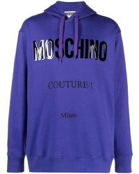 Мужской фиолетовый худи с принтом от Moschino