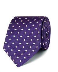 Фиолетовый шелковый галстук с вышивкой