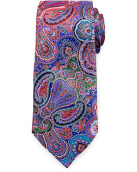 Фиолетовый шелковый галстук с "огурцами"
