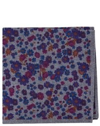 Фиолетовый шерстяной нагрудный платок с цветочным принтом