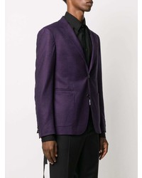 Мужской фиолетовый шерстяной пиджак от Z Zegna