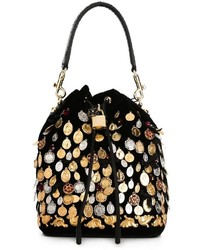 Черная бархатная большая сумка от Dolce & Gabbana