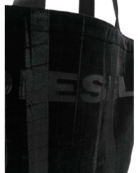 Черная бархатная большая сумка от Diesel