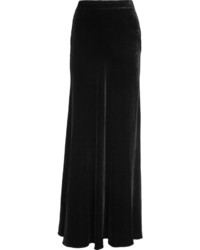 Черная бархатная длинная юбка от Roberto Cavalli