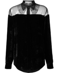 Женская черная бархатная рубашка от Stella McCartney