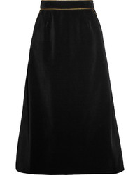 Черная бархатная юбка от Saint Laurent