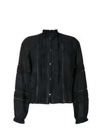 Черная блуза на пуговицах с вышивкой от Isabel Marant Etoile