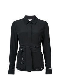 Черная блуза на пуговицах с украшением от Chloé