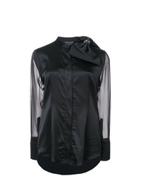 Черная блуза на пуговицах с украшением от Thomas Wylde