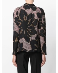Черная блуза на пуговицах с цветочным принтом от Etro