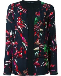 Черная блуза на пуговицах с цветочным принтом от Proenza Schouler