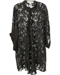 Черная блуза на пуговицах с цветочным принтом от Stella McCartney