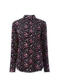 Черная блуза на пуговицах со звездами от Saint Laurent
