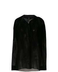 Черная блуза на пуговицах от Alexandre Vauthier