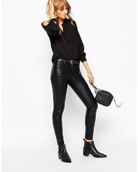 Черная блуза на пуговицах от Vila