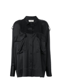 Черная блуза на пуговицах от Maison Flaneur