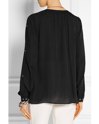 Черная блуза на пуговицах от Tamara Mellon