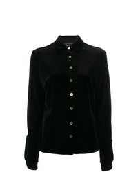 Черная блуза на пуговицах от Talbot Runhof