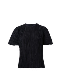 Черная блуза с коротким рукавом со складками от Haider Ackermann