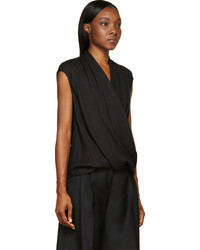 Черная блуза с коротким рукавом от Helmut Lang
