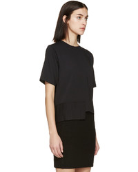 Черная блуза с коротким рукавом от MM6 MAISON MARGIELA