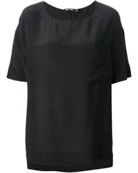 Черная блуза с коротким рукавом от BLK DNM