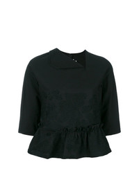 Черная блуза с коротким рукавом от Comme Des Garcons Comme Des Garcons