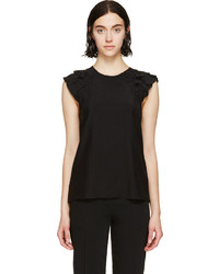 Черная блуза с коротким рукавом от Erdem