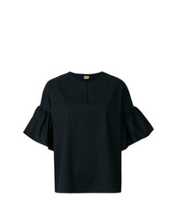 Черная блуза с коротким рукавом от Fay