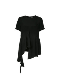 Черная блуза с коротким рукавом от Goen.J