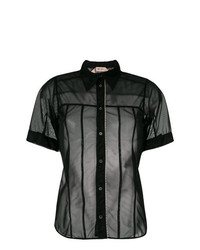 Черная блуза с коротким рукавом от N°21