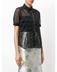 Черная блуза с коротким рукавом от N°21