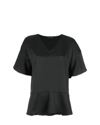 Черная блуза с коротким рукавом от Olympiah