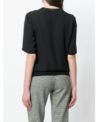 Черная блуза с коротким рукавом от Theory