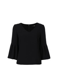 Черная блуза с коротким рукавом от Steffen Schraut