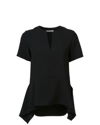 Черная блуза с коротким рукавом от T by Alexander Wang