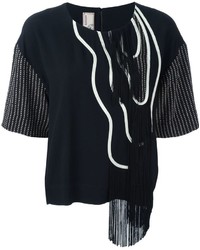 Черная блузка c бахромой от Antonio Marras